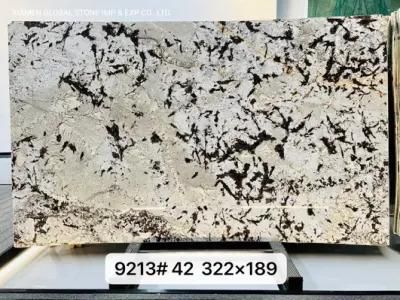 Natural Stone Slabs Gold White Snow Mountain Silver Fox Granite for Interior Countertop Floor Wall Cut to Size Tiles