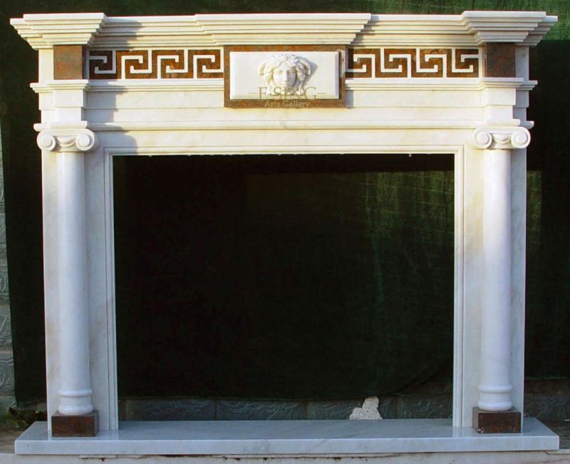 China Suppliers Modern Design Hand Engraving Stone Polished Marble Fireplace