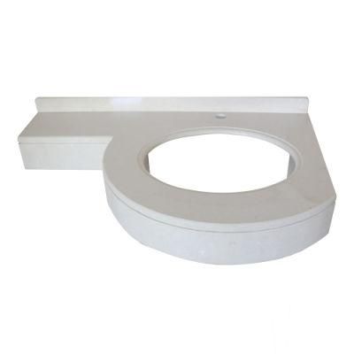 Customized White Artificial Quartz Countertops Vanity Tops with Single Sink Kitchen &amp; Bathroom Vanity Top Bathroom Vanities