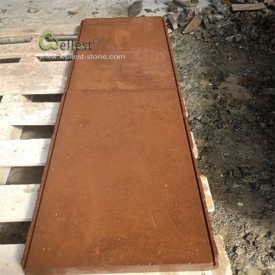 Unique Red Sandstone Wall Caps for Private Garden