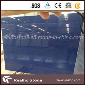 Polished Artificial Ocean Crystal Blue Sparkle Artificial Quartz Stone