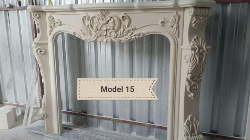 Hand Carved Classic White Marble Fireplace for Home Decoration