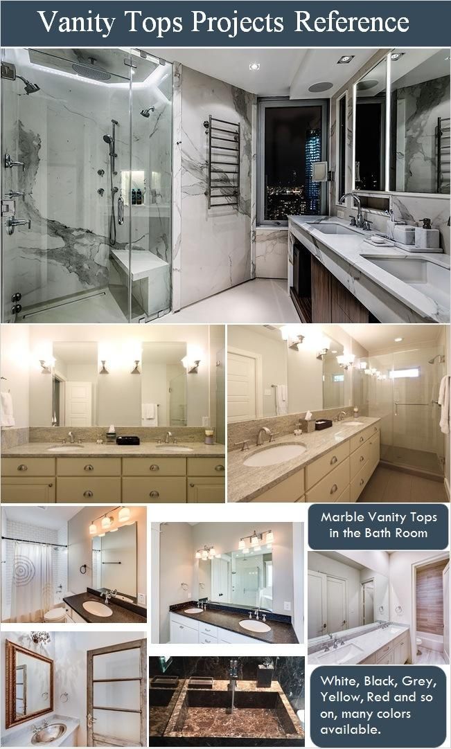 Black Granite&Marble Bathroom Vanity Tops with Sink
