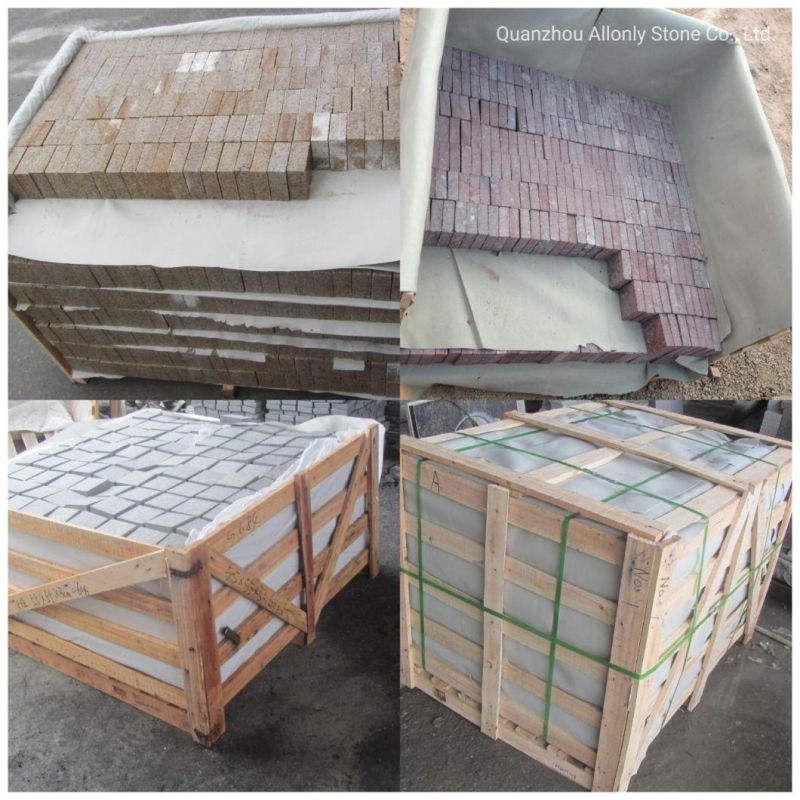 Road Construction Outdoor Stone Paving Tiles Jupara White Granite Cobblestone