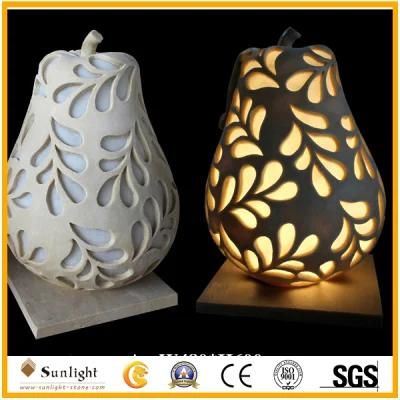 Popular Garden Statue Sandstone Handcrafts with LED Light Lantern