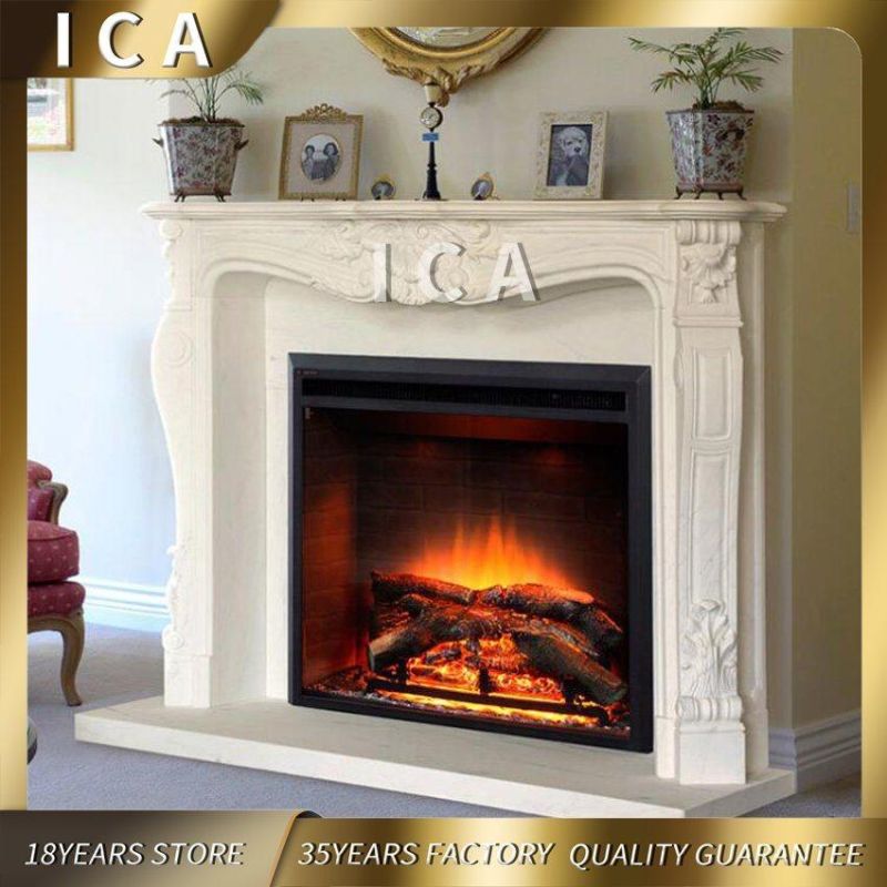 Decorative Natural White Marble Fireplace Marble Stone Fireplace