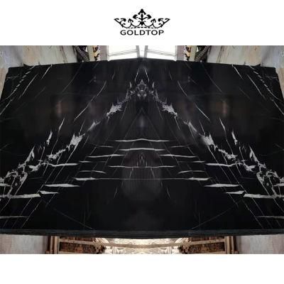 Book Match Black Nero Marquina Marble Slabs for Tiles/Countertop/Vanity Top/Wall Tiles