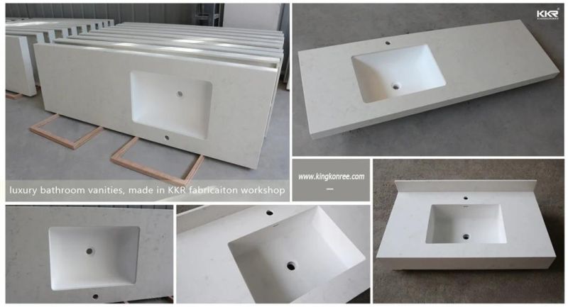 Kkr Wholesale Veining Marble Acrylic Solid Surface Corian Texture Vanity Top
