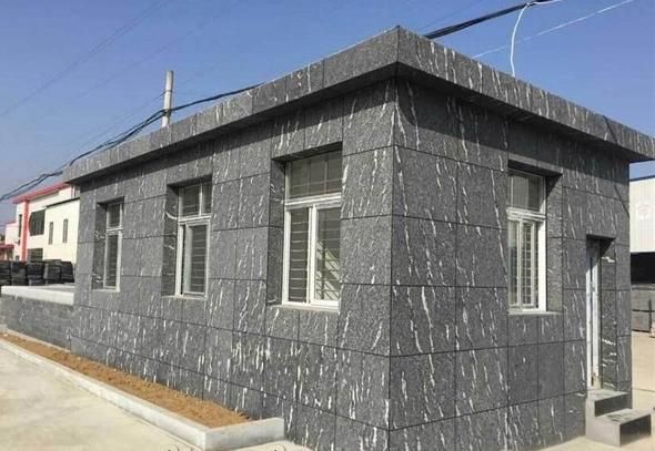 Polished Nero Blanco Grey Granite Wall Covering Natural Stone