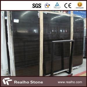 High Quality Pure Black Wooden Marble Slab