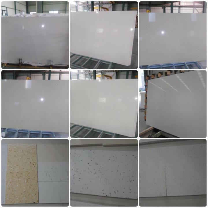 Polish White/Grey/Calacatta/Snow Slabs Artificial Quartz/Marble for Kitchen/Bathroom/Worktop/Table/Island/Fireplace/Background