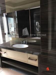 Obama Wood Stone Black Marble for Slabs/Wall/Flooring Tiles/Vanity Tops with Vein/Cross Cut