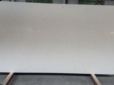 Now Artificial White Sample Cararra Quartz Slab for Benchtop Decoration