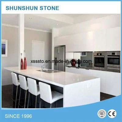 Pure White Artificial Quartz Stone Kitchen Table for Top