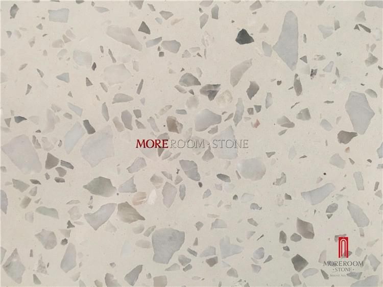Precast 600X600 Crushed Marble and Glass Chip Terrazzo Mosaic Tiles Wall
