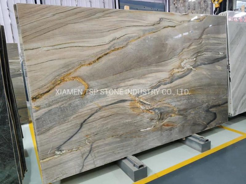 Exotic Material Natural Green Quartzite Slabs for Countertop and Wall Tile
