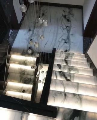 Modern Design Panda White Marble Stairs Indoor Flooring White Marble Tiles