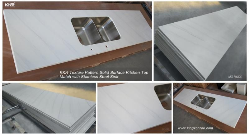 Kkr Factory Decorate Material Customized Artificial Stone Marble Pattern Kitchen Countertops