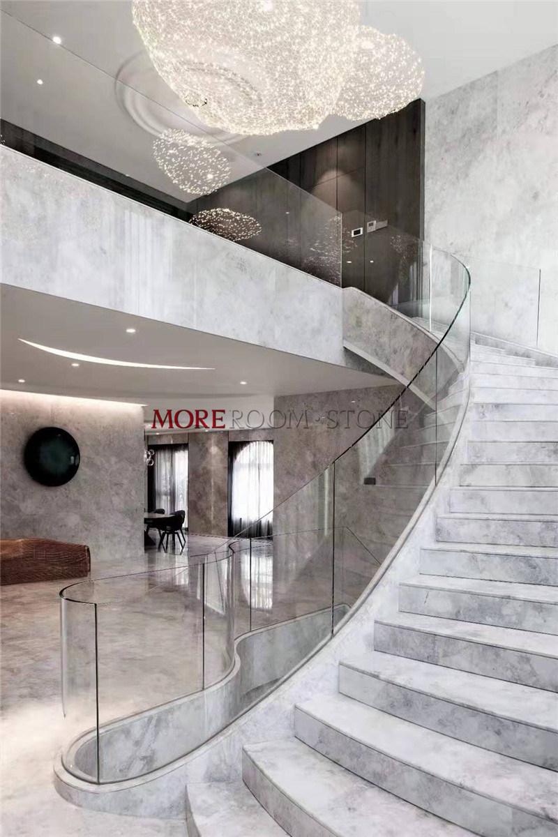 Light Gray Natural Marble Stone for Flooring Wall Staircase