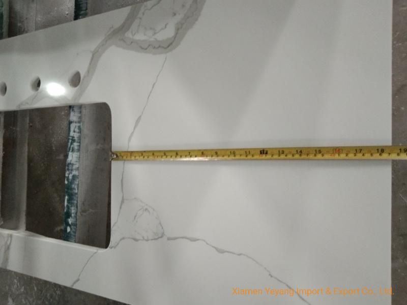 Calacatta Quartz Stone Countertops for Kitchen Cabinet Stone Material Engineered Quartz Vanity Top