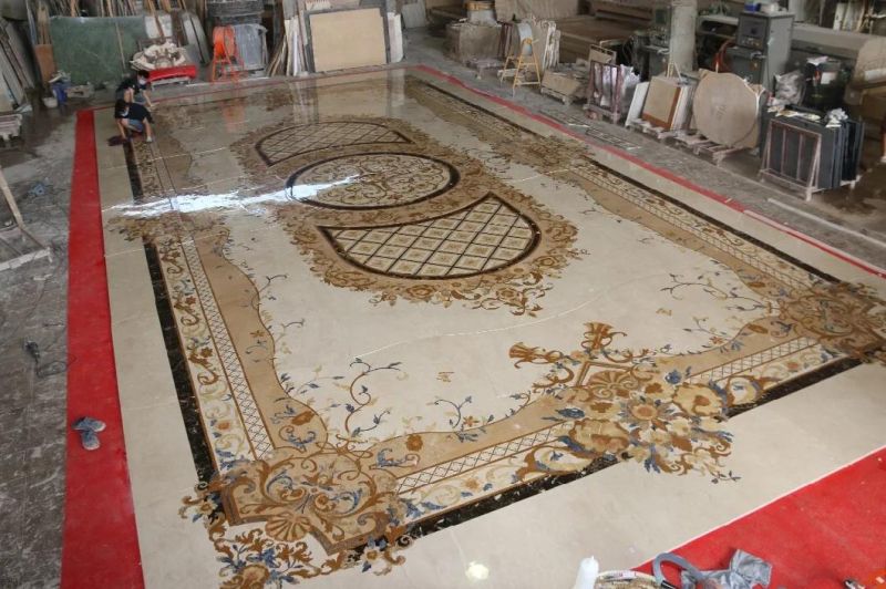 European Classic Style Waterjet Marble Medallion Marble Inlay for Home Floor Decoration