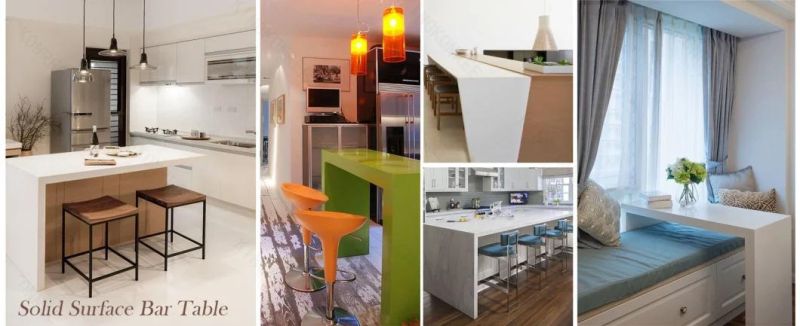Engineered Artificial White Marble Solid Surface Stone Panel Slab for Countertop/Vanity Tops