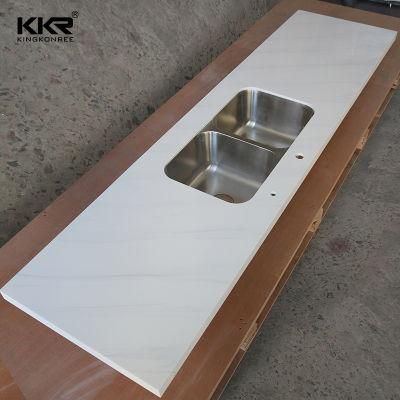 Custom Artificial Solid Surface Stone Marble Pattern Polish Kitchen Vanity Tops Counter Tops
