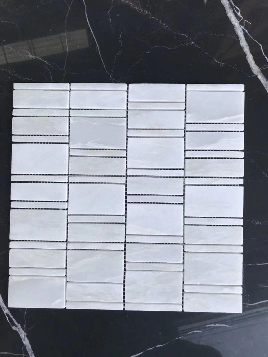 Wholesales Round Medallion Waterjet Tile Custom Floor Medallion White with Black Marble Tile for House Decoration