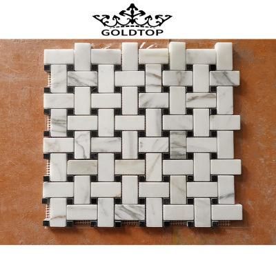 Hot Sale Polished Calacatta White Marble Mosaic for Floor Decoration