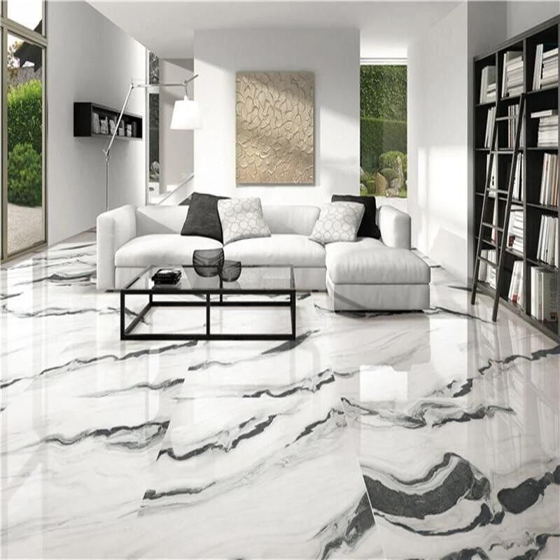 Natural Panda White Marble Floor Tiles for Bedroom/Hotel/Bathroom