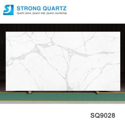 Polished Calacatta Gold White /Black/Grey Surface Artifical /Engineered /Man-Made Quartz Stone Slabs with Factory Price
