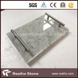 White Carrara Marble Cheese Plate