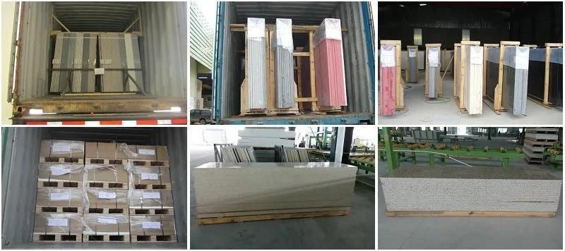Prefabricated Artificial Quartz Stone Calacatta with Golden Veins