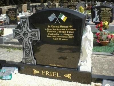 Ireland Cross Black Granite Tombstone Monument Headstone