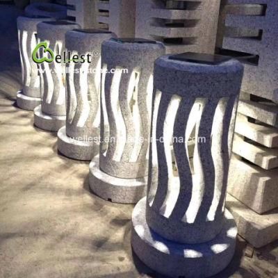 Garden Light Grey Granite Stone Light Garden Decoration