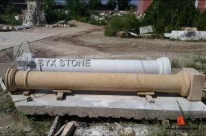 Beige Limestone Honed Pillar/Column for Outdoor Decoration