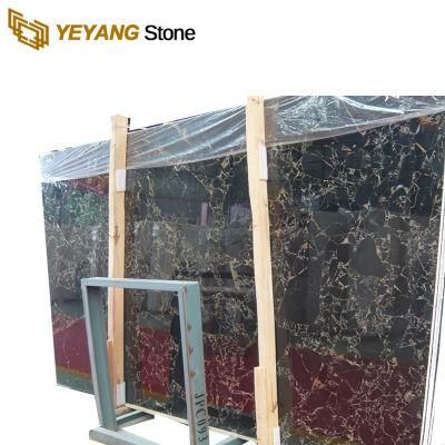 Cheap Athen Portoro Marble for Interior Floor Wall Tiles Slabs