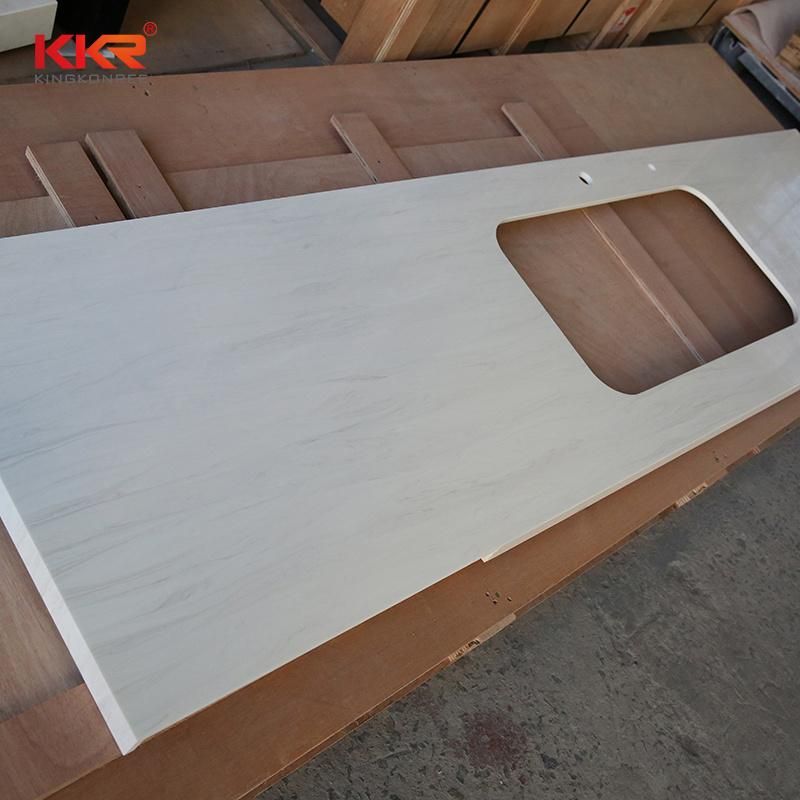 White Color Glossy Artifical Stone Benchtop Countertops