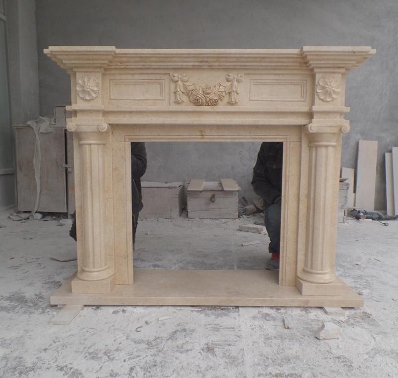 Newly Design Home Decoration Stone Fireplace Marble Fireplace Surround