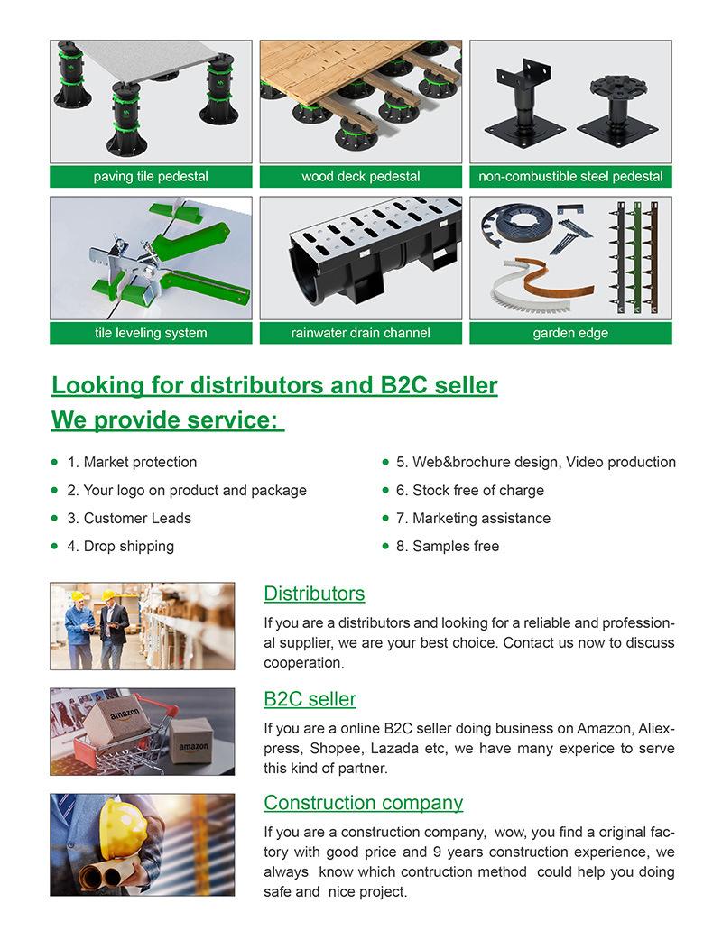 Adjustable Plastic Balcony Floor Pedestal