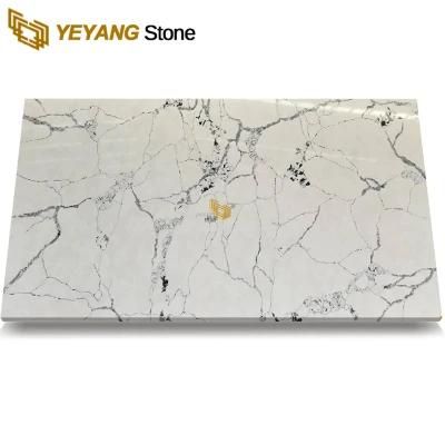 Marble Look Calacatta White Artificial Stone Quartz Slabs for Countertop/Vanitytop
