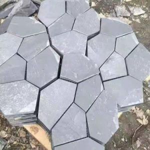Black Color Slate Meshed Paving Stone