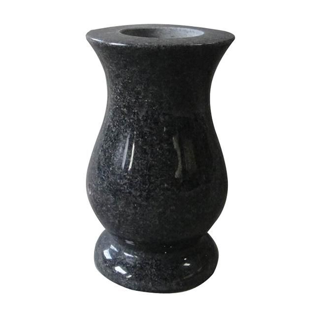 European Style Indian Black Memorial Granite Flower Vases for Cemetery