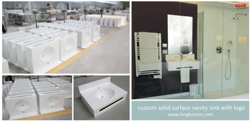 Customized Marble Textured Solid Surface Stone Bathroom Vanity Tops for Projects