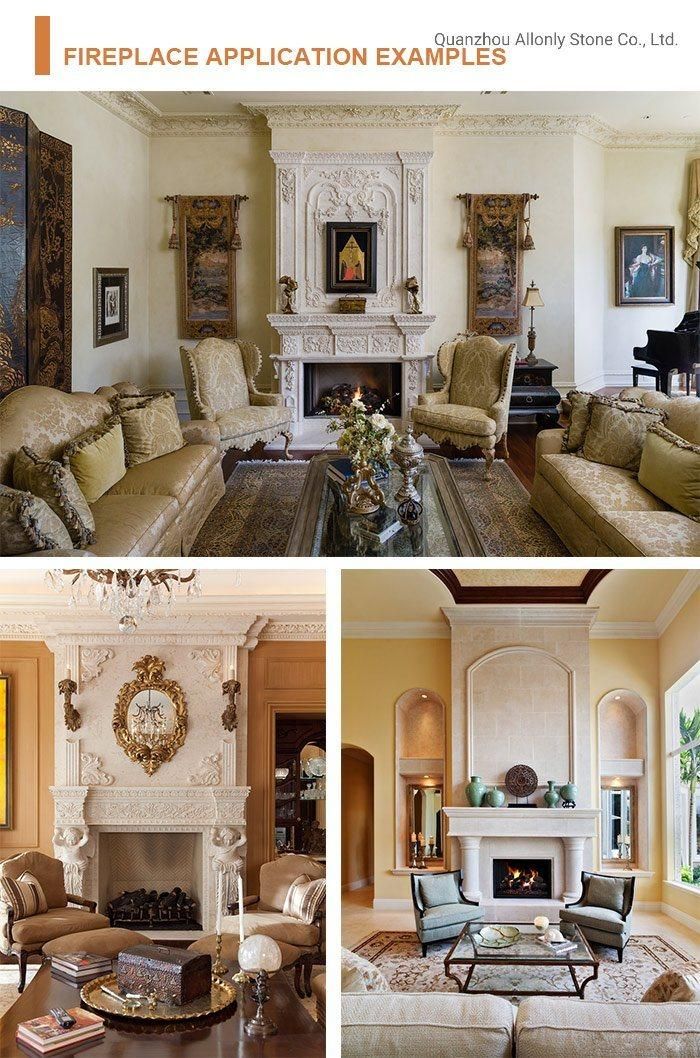 Modern Design Natural Marble Stone Fireplace for Indoor Decoration