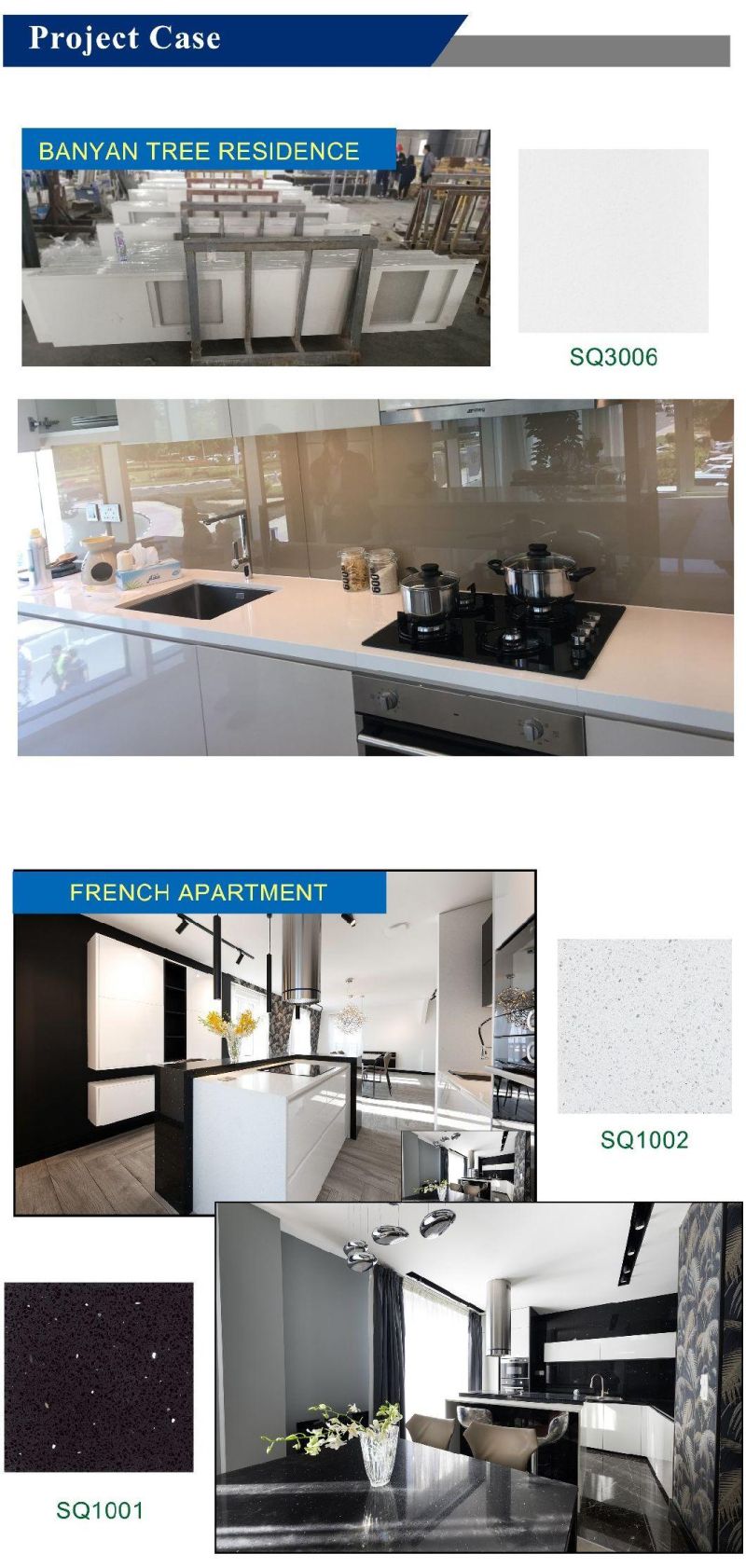 Artificial Quartz Stone Slabs with Granite & Marble Looking