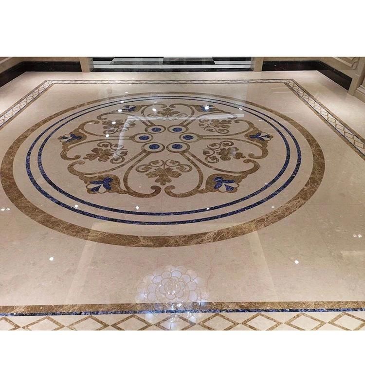 Polish Exterior Stone Marble Floor Medallion