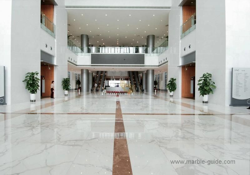 Natural Quality Statuario White Marble Tiles for Hotel/Villa Projects