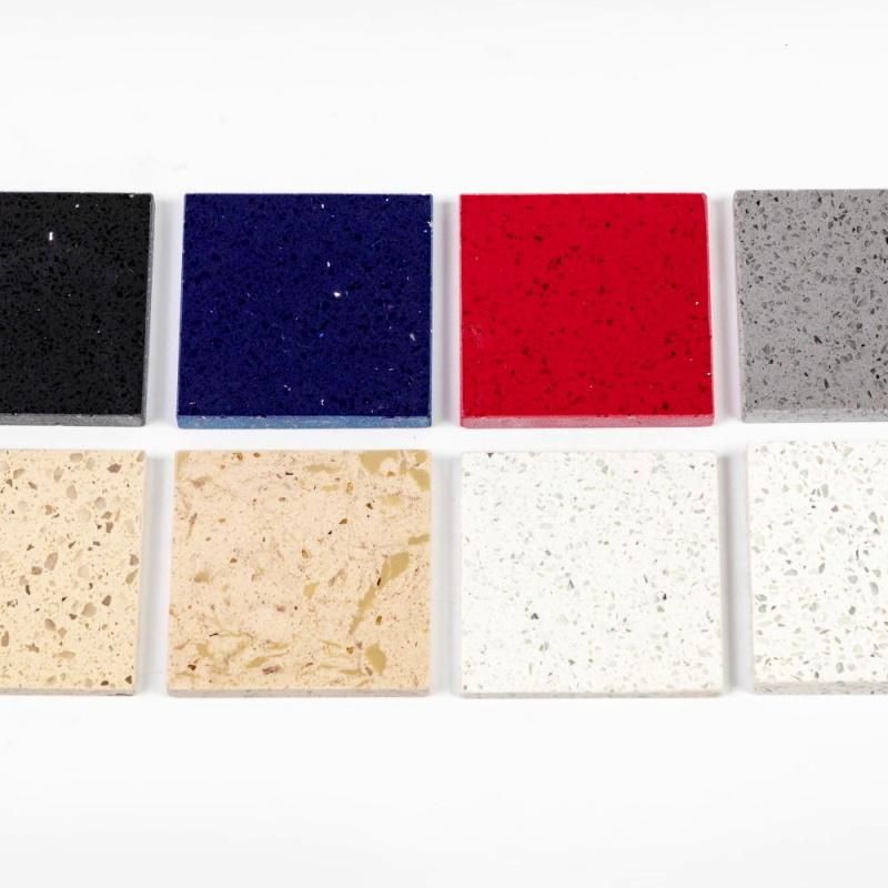 Variety Colors Artificial Quartz Stone with Excellent Quality for Household and Commercial Such as Countertops, Table Counters, Wall Plaques, Shelves, Sinks