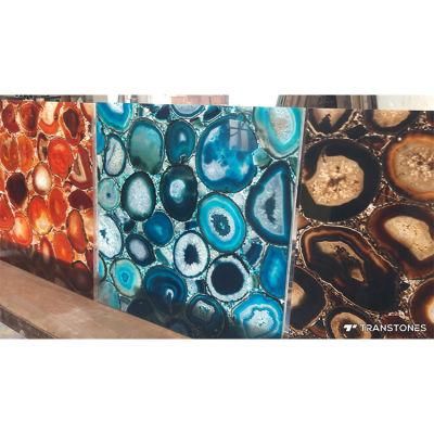 Backlit Semiprecious Stone Slabs, Agate Stone Tiles
